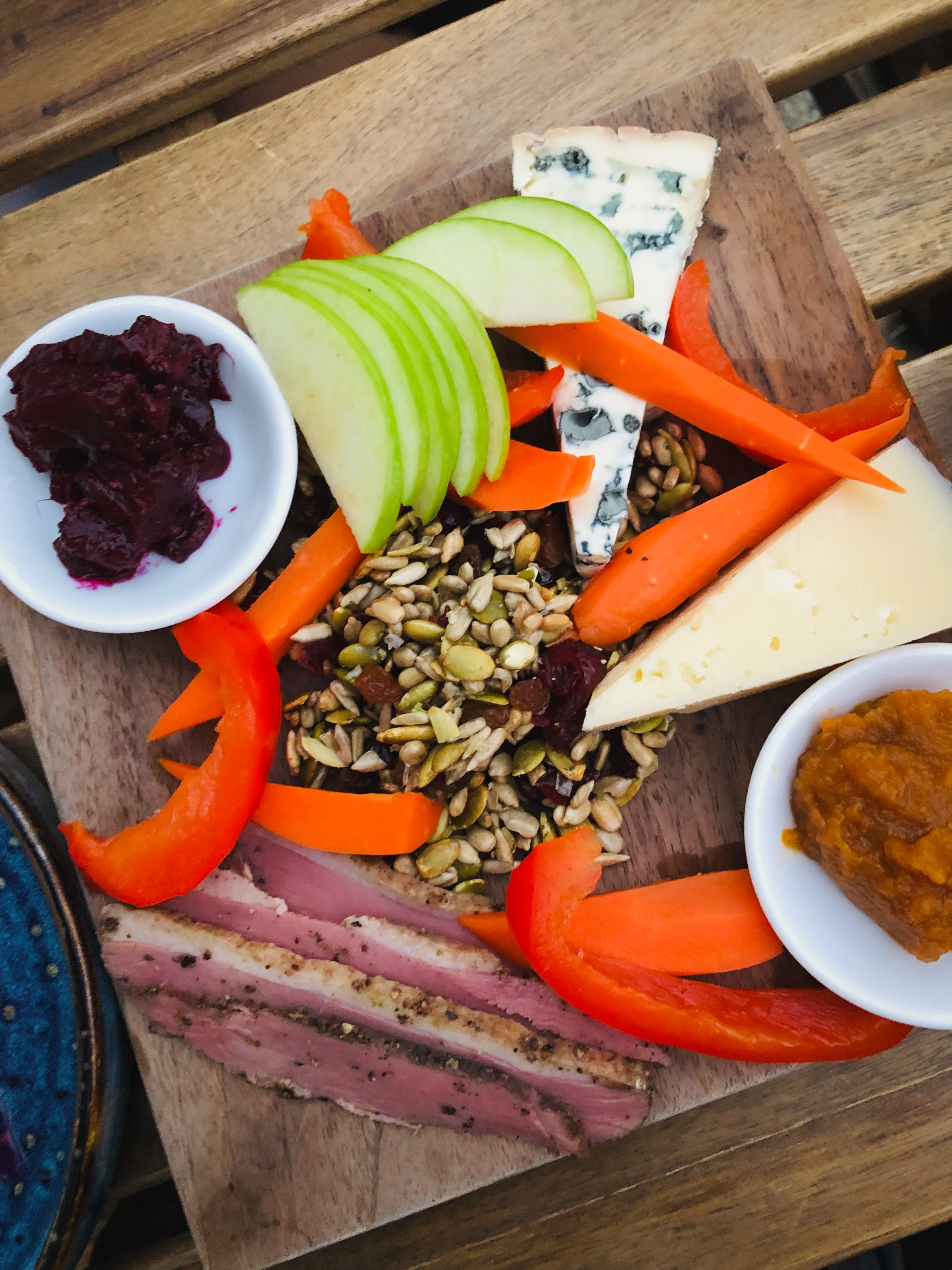 Stable house cheese and meat board